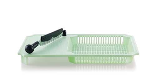 Image of Anjali Fantastic Cut & Wash Deluxe Green Black Cutter - Polypropylene, ABS & Nylon Body with Tempered Magnetic Stainless Steel Blades, Perfect for Cutting, Chopping & Slicing - HZCW01(G)