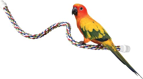 Image of JW Pet Comfy Perch For Birds Flexible Multi-color Rope, Medium - 32 inch Length