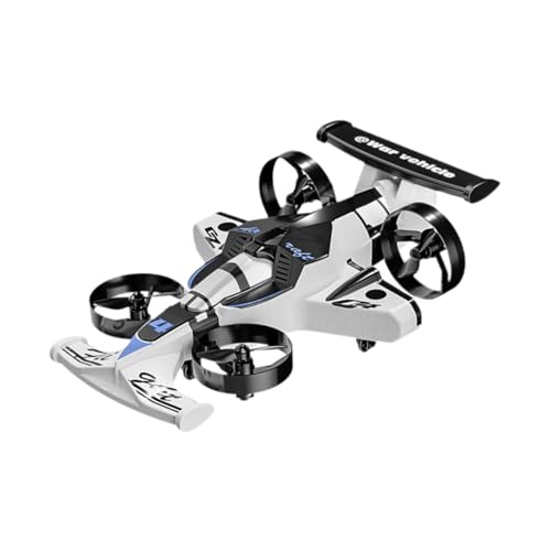 F Fityle Mini drone 2 en 1, avion électrique terrestre et aérien, voiture volante télécommandée, quadricoptère RC pour enfants, Blanc