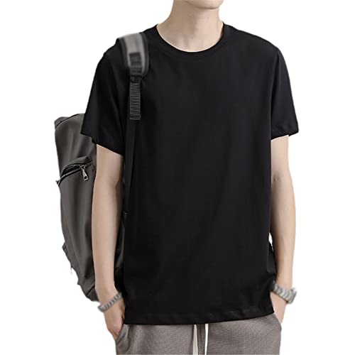 T-shirt Harajuku homme manches courtes coton décontracté vetement mode noir L