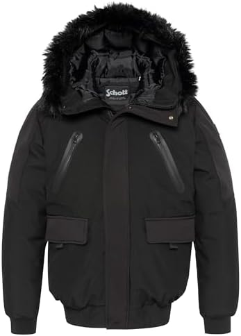 Schott NYC Schott Gaveen Jacke, mit Taschen, Schwarz, Schwarz, 58