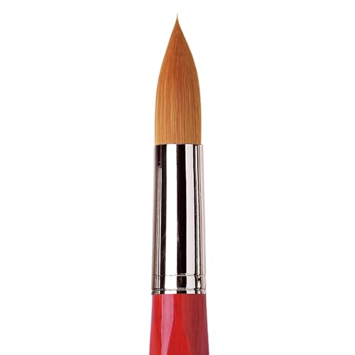 Image of da Vinci Watercolor Series 5580 CosmoTop Spin Paint Brush, Round Synthetic with Red Handle, Size 40 (5580-40)