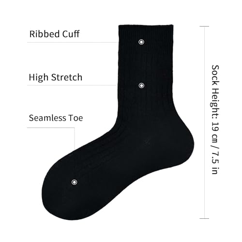 Linen-Cotton Crew Socks, Unisex Breathable Seamless Dress Socks for Men & Women, Moisture Wicking Casual4