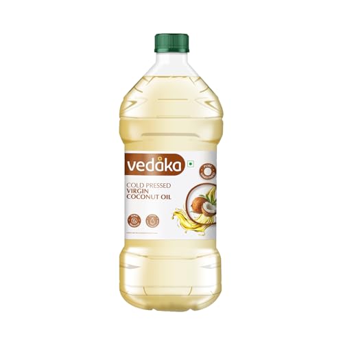 Image of Amazon Brand - Vedaka Cold Pressed Virgin Coconut Oil | 2 L | Pure & Unrefined | Zero Trans Fat | Rich Aroma & Flavour Of Coconuts | For Daily Cooking With Multipurpose Usage