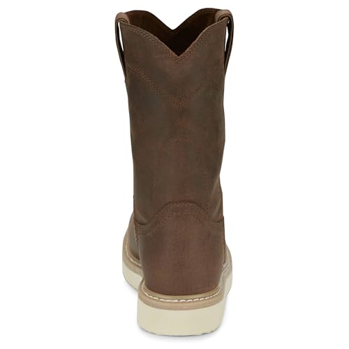 Justin Boot Company Men`s Justin Ram Pecan Brown 10In Soft Round Toe Work Boot4