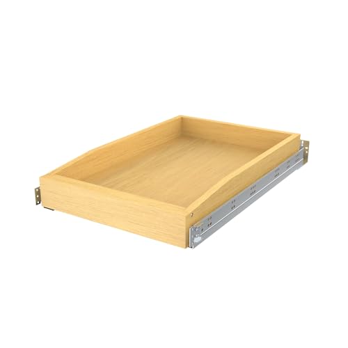Organizador de gabinete extraíble de madera de 15 pulgadas de ancho x 21 pulgadas de profundidad x 4.3 pulgadas de alto, solo para cajones deslizantes de cocina de 15 pulgadas