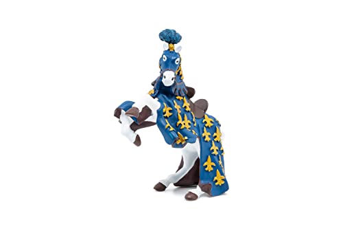 Papo - Figurine Cheval Du Prince Philippe Bleu Réaliste - 3 Ans + - Collection Fantastique & Médiéval - Jeu Créatif Univers Chevaliers - Idée Cadeau Jouet Fille Garçon