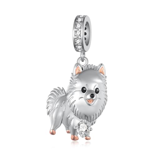 Pomeranian Charm 925 Sterling Silver Pomeranian Gifts Dog Jewelry Gifts for Women Dog Lovers