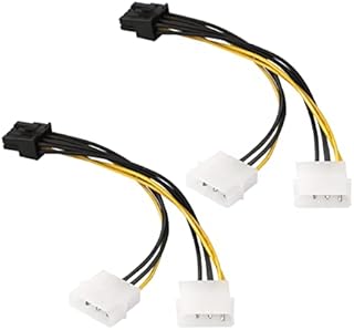 æ åçŒ Molex to PCIe Power Cable, PCIe 8 Pin to Molex Dual 4 Pin Graphics Card Power Adapter Cable, 2 Pcs Male Molex to Male PCI Express Power Splitter Cable, 18 cm 22 AWG