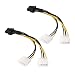 Produktbild æ å"ç Molex auf PCIe Stromkabel, PCIe 8 Pin auf Molex Dual 4 Pin Grafikkarte Power Adapter Kabel, 2 Stück Molex auf Stecker PCI Express Power Splitter Kabel, 18 cm 22 AWG