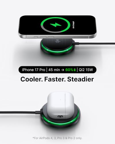 INIU Qi2 Certified 15W Magnetic Wireless Charger w/ Adapter - image 3