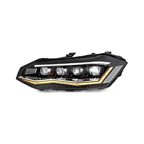 Polo 2019-2022と互換性のあるカーライトLEDオートヘッドライトアセンブリアップグレードクリスタルプロジェクター4レンズダイナミックシグナルランプツールアクセサリー