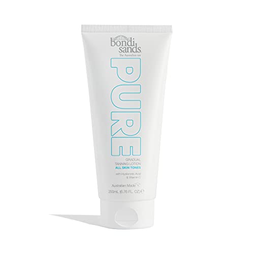 Bondi Sands Pure Gradual Tanning Lotion | feuchtigkeitsspendende Formel baut eine natürliche goldene Bräune auf, Hyaluronsäure und Vitaminen C + E, vegan und tierversuchsfrei | 200 ml
