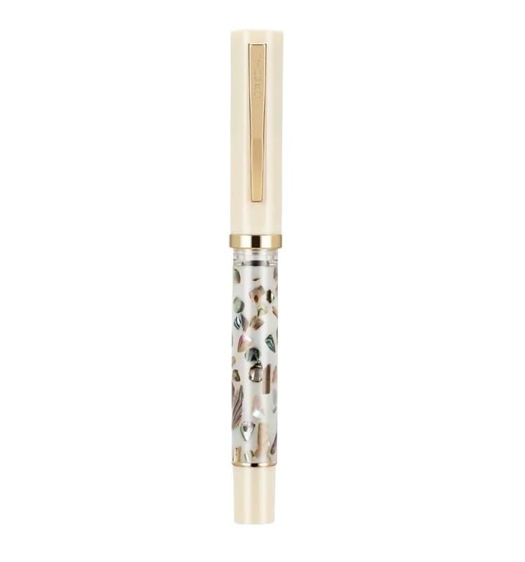 Stylo-plume en bois naturel jaune clair avec plume F pour calligraphie