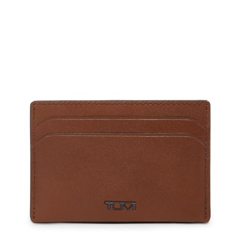 Image of TUMI - Nassau Slim Card Case - Slim Wallet Card Holder for Men & Women - Thin Wallet - Soft Nappa Leather Material - Cognac