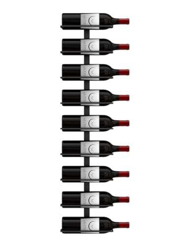 Image of Ultra Wine Racks Max Reveal Wall Mounted Wine Rack - Black Metal Wall Rails, 3 ft (9 Bottles)