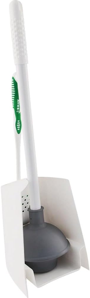 Libman 1024 Toilet Brush and Plunger Combo with hygienic Storage Caddy