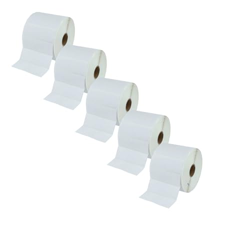 vhbw 5x Rollo de etiquetas térmica 25,4 mm x 76,2 mm (2000 etiquetas) compatible con Zebra LP2844, LP2742 impresora de etiquetas   Autoadhesivo blanco