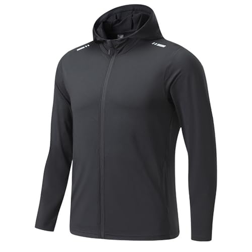 Maillot de ciclismo para hombre, de seda de hielo, de manga larga, con cremallera, protección solar, camiseta de manga larga, transpirable, de secado rápido, degradado de color, O negro., M