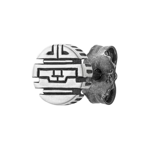 cai Herren Single Ohrstecker 925/- Sterling Silber 0,7cm oxidiert ohne...