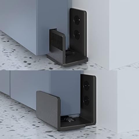EaseLife Sturdy Sliding Barn Door Hardware Floor Guide,Adjustable Fit Distance,Flexible Mount System,for Door & Cabinet,1 Pcs Cover