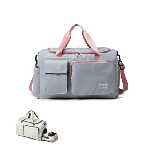 Garment Bags for Travel, Carry on Bags for Airplanes Women, Luggage Bags for Travel with Shoe Compartment, Weekender Bag, Men Gym Bag(Gray)
