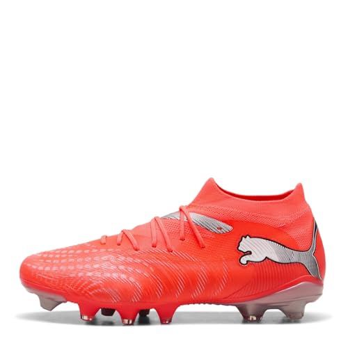 PUMA Future 9 Match FG/AG WN Chaussures de Football pour Femme, Rouge éclatant, Blanc, Noir, Argent, 41 EU, Glowing Red PUMA White PUMA Black PUMA Silver, 42 EU