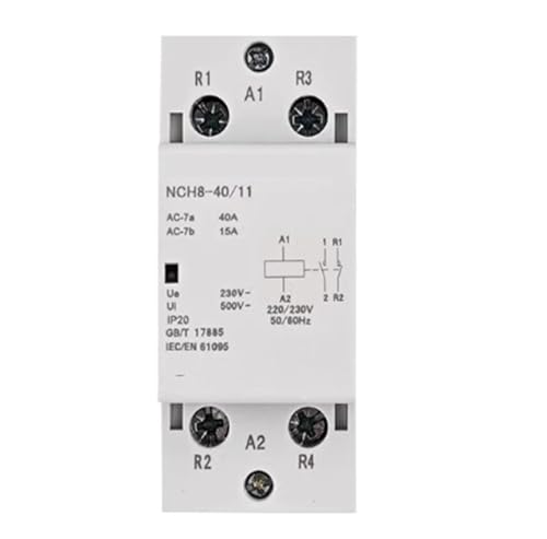 Contacteur NCH8-40/11 40A modulaire rail din relais normalement ouvert fermé