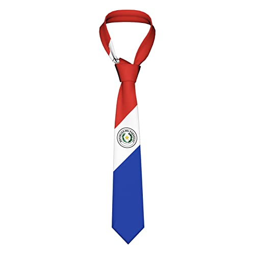 DABOYOZHZH Paraguay Flag Emblem Striped Necktie Men'S Neck Ties Mens Party Business Neckties Soft Skil Tie