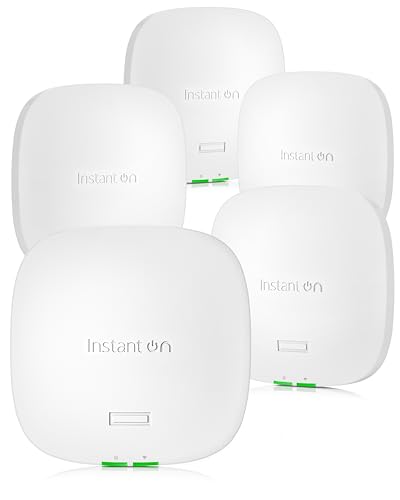Image of HPE Networking Instant On Access Point AP32 2x2 WiFi 6E Indoor Wireless Access Point (5 Pack) | Secure, Tri-Band, Future Ready | Power Source Not Included | US Model (S1T22A-5PACK)