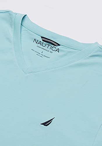 Nautica Men's Short Sleeve Solid Slim Fit V-Neck T-Shirt, Harbor Mist, Medium - image 3