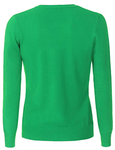 Image of Women's Long Sleeve Button Down Crew Neck Soft Knit Cardigan Sweater