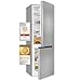 Produktbild Exquisit Kühl-Gefrierkombination, Kühlschrank mit Gefrierfach, 4-Sterne-Gefrieren, 315 Liter, Alarm-Funktion, KGC5320-95-E-040C inoxlook