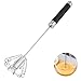 Produktbild DADAPANGHU Halbautomatischer Schneebesen aus Edelstahl, Schneebesen Halbautomatisch, Kleiner Schneebesen Edelstahl, Quirl Küche Drehbarer Push Mixer zum Rühren, Mischen und Aufschäumen, Whizzy Whisk