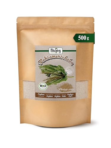 Biojoy Cáscara de Psyllium Orgánico (500 g), 99% de pureza, Psyllium Husk (Plantago Ovata)