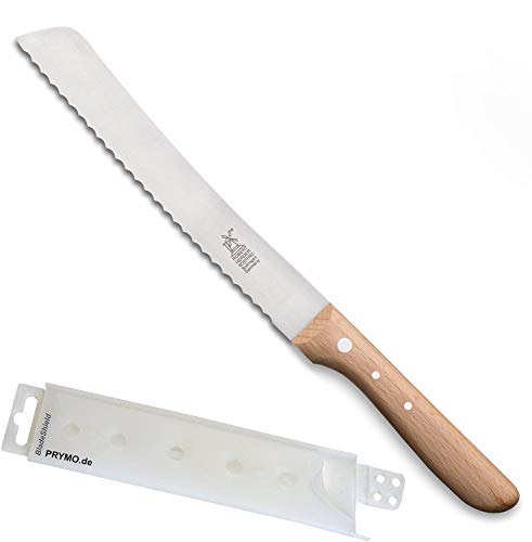 Windmühlen Brotmesser Hochgeschliffen Rotbuche 19,5 cm inkl. PRYMO.de® Klingenschutz