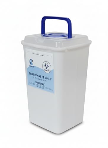 Image of 12 LTR Bio-Medical Sharps Container | Puncture Proof Plastic Disposal Bin for Needles, Glass Waste & Metallic Implants