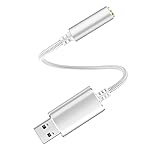 [Materiales de primera calidad] - Equipada con una carcasa de aluminio y una funda trenzada de nailon de 20CM, la tarjeta de sonido USB auxiliar al adaptador de conector USB también es más duradera y fácil de transportar a cualquier lugar.