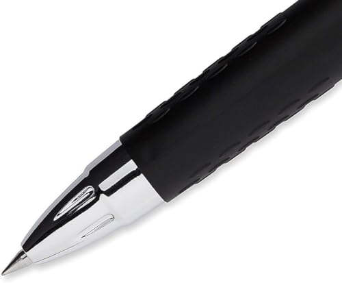Image of Signo 207 Roller Ball Retractable Gel Pens, Bold Point (1.0mm), Black Ink, 6 Count, Bundle with Plastic Reusable Pouch