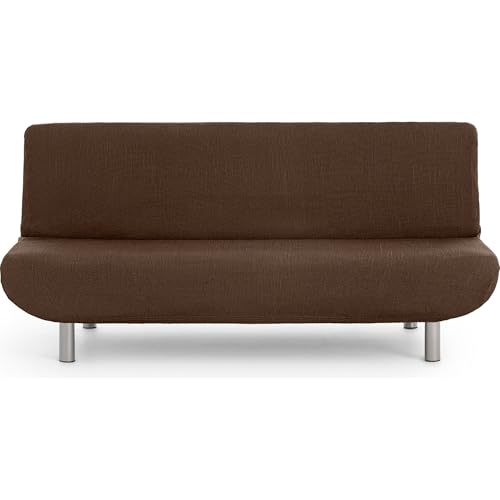 ECOMMERC3 Housse de canapé 3 Places clic clac Universelle et Polyvalente - Couleur Marron - Protecteur Facile à Installer pour Dossier, siège et accoudoirs