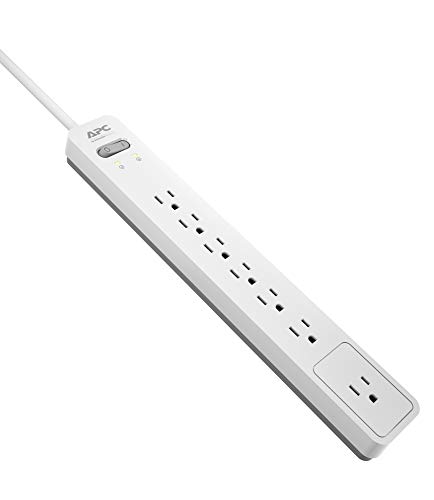 APC Power Strip Surge Protector, PE76WG, 1440 Joule, 7 Outlet Surge Strip
