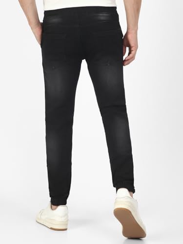Image of Urbano Fashion Men's Mid Rise Slim Fit Washed Jogger Jeans Stretchable