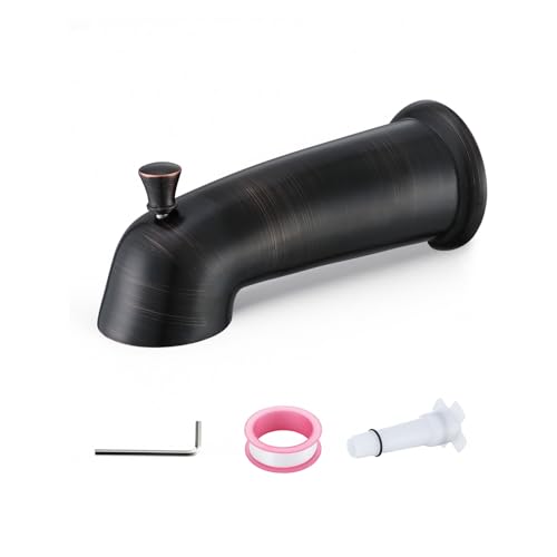 Slip On Bathtub Spout with Diverter Extra Long 6 Inch Bathtub Spigot Shower Spout with PTFE Tape & Hex Wrench Fits for 1/2 IPS Threads Oil Rubbed Bronze
