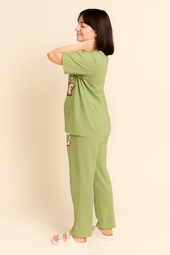 Image of My Swag Womens Printed Nightwear Set | Printed T-Shirt & Lower Set for Womens&Girls