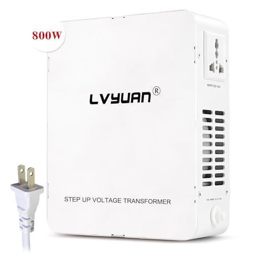 Image of LVYUAN 800W Step Up Transformer 110 /120V to 220 /240V | resettable circuit breaker, compatible EU & Asian appliances for US & Canada use, pure copper toroidal coil, 3-year warranty