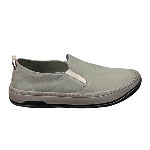 Zapatos deportivos para hombre, zapatos casuales para hombre, planos, antideslizantes, ligeros, de gamuza, color sólido, cómodos, elásticos, sin cordones, color negro, talla 9, Green, 38 2/3 EU