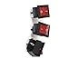 Aexit AC 220V Switches 15A 4Pin DPST ON/Off Red Indicator Lamp Rocker Switch Foot Switches 3 Pcs