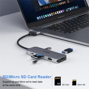 Estación de acoplamiento para MacBook Pro Air con HDMI dual 4K 60Hz y 3 USB 3.0 7