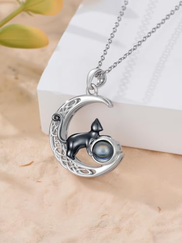 Dorunmo Cute Animal Panda Fox Elephant Flamingo Sloth Necklace 925 Sterling Silver I Love You Necklace 100 Languages Projection Pendant Necklace Panda Jewelry Gifts for Women Birthday2