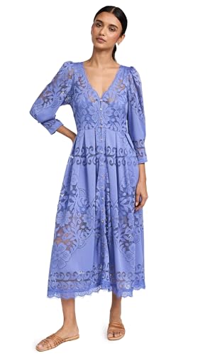 Midi robe Shadow Dance bleu de Perse XL : coupe fluide et élégance quotidienne